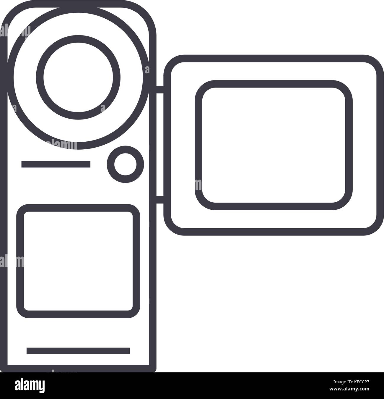 video camera,movie making vector line icon, sign, illustration on ...