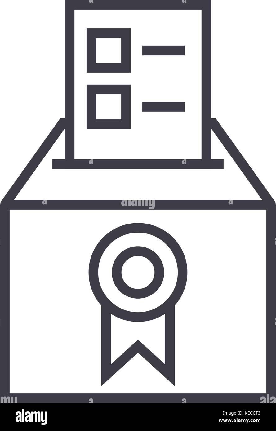 vote,voting,elections,poll vector line icon, sign, illustration on ...
