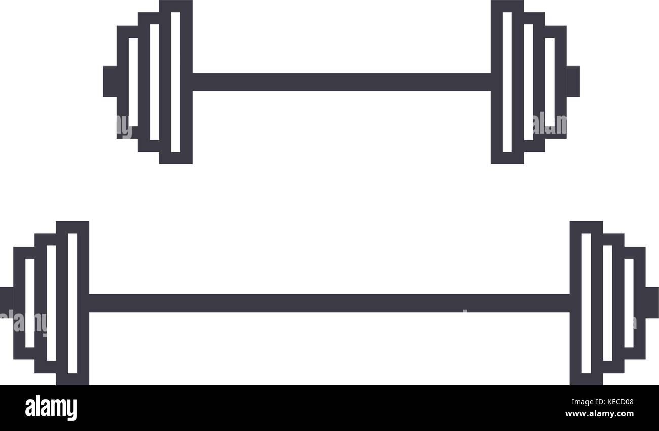 weights vector line icon, sign, illustration on background, editable