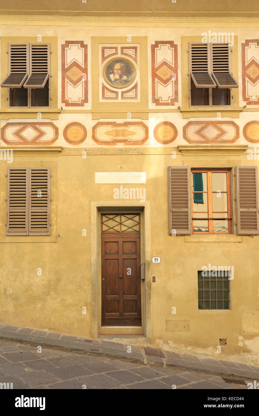 House Of Galileo Galilei Florence Tuscany Italy Europe Stock Photo