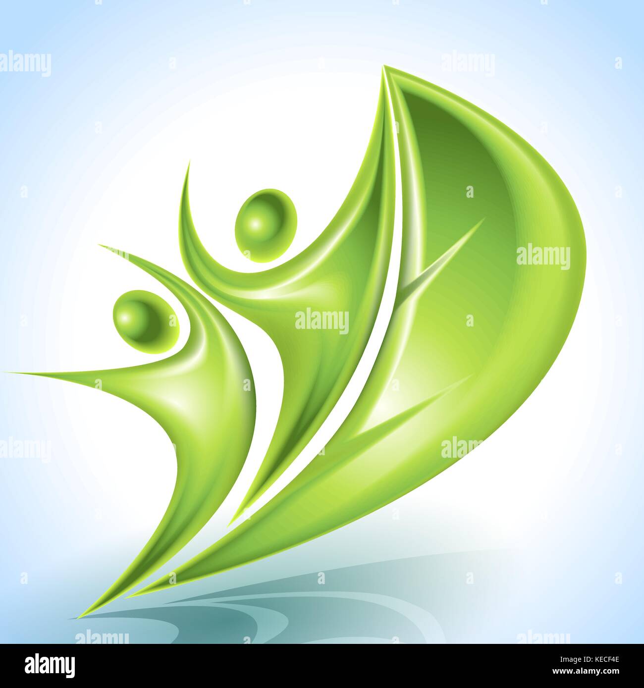 Eco-icon with green sailors Stock Vector