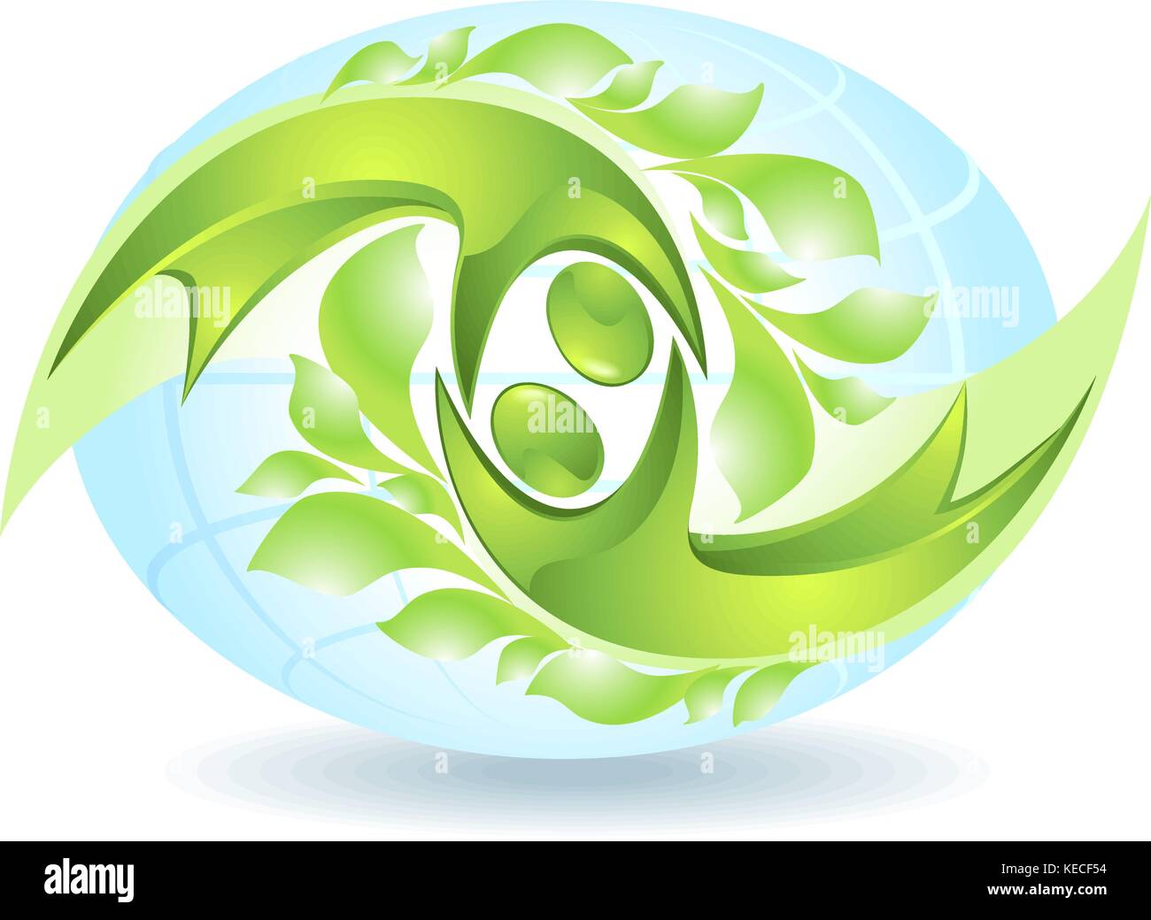 Eco-icon with green dancers Stock Vector
