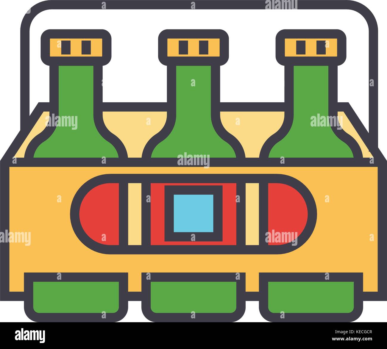 3 beers flat line illustration, concept vector isolated icon Stock ...