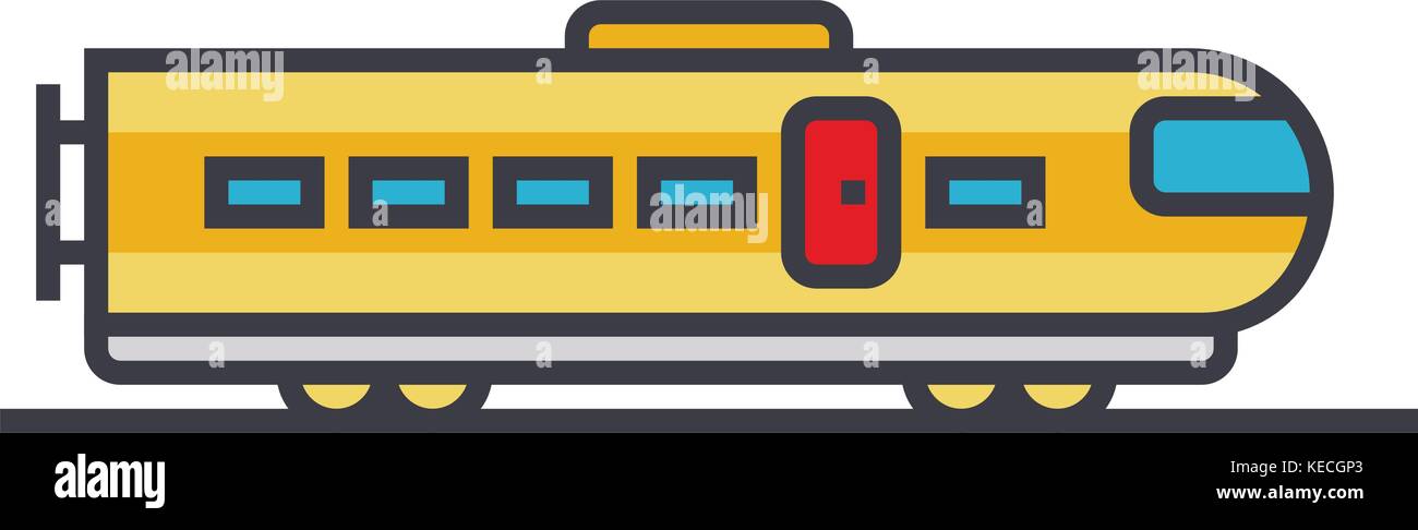 Train modern flat line illustration, concept vector isolated icon Stock ...