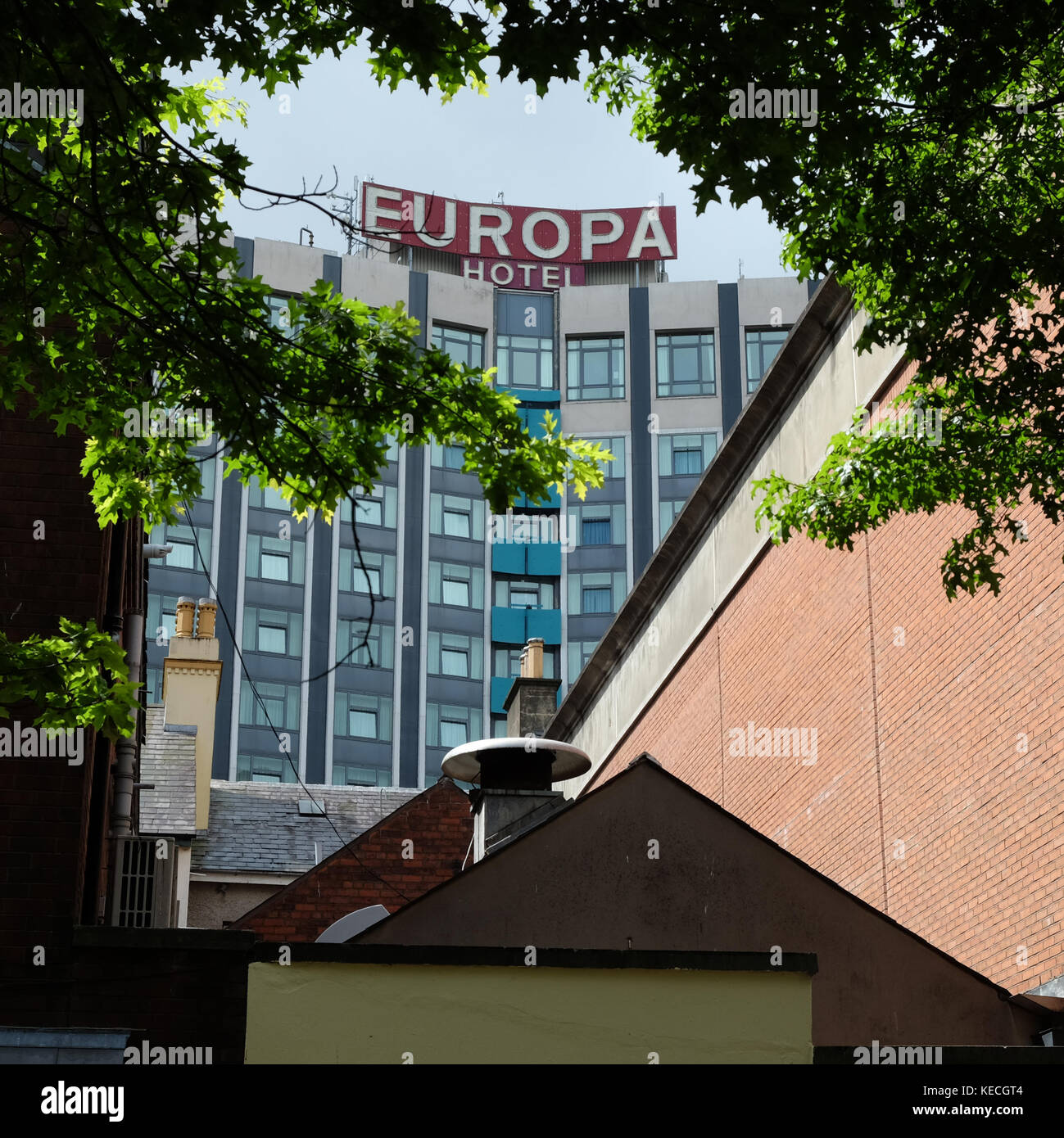 Europa Hotel, Great Victoria Street, Belfast. Stock Photo