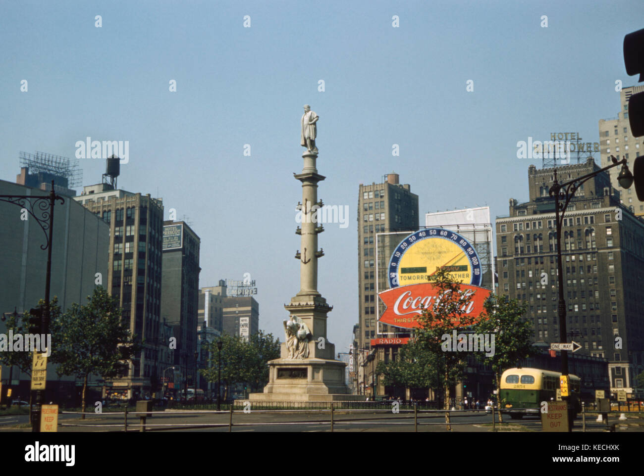 Columbus Circle, New York City, New York, USA, July 1961 Stock Photo