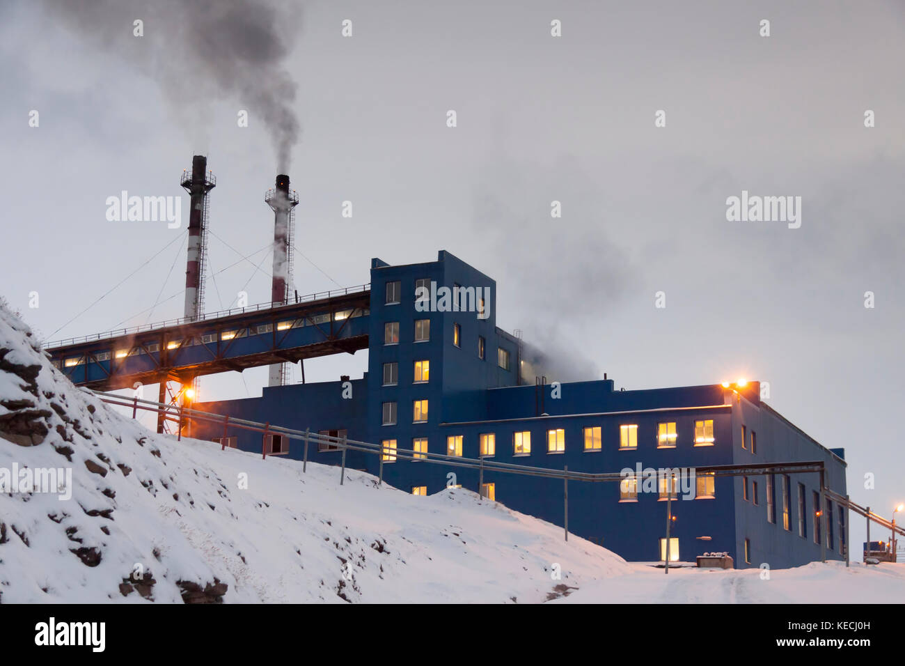 Power station in Barentsburg - Russian village on Spitsbergen, Norway ...