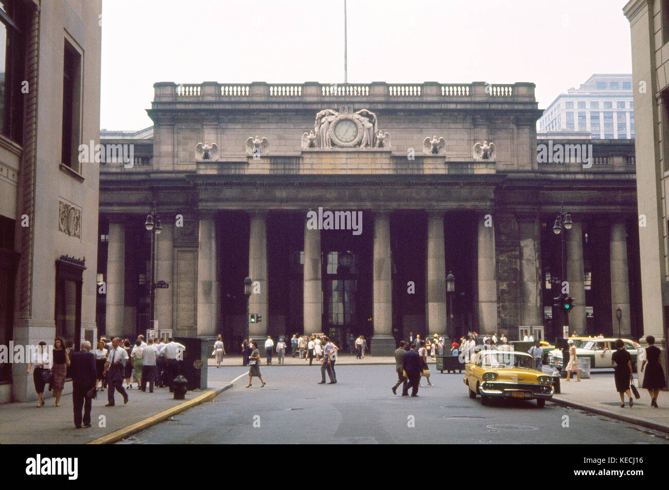 Pennsylvania Station, Façade, New York City, New York, USA, July 1961 Stock Photo