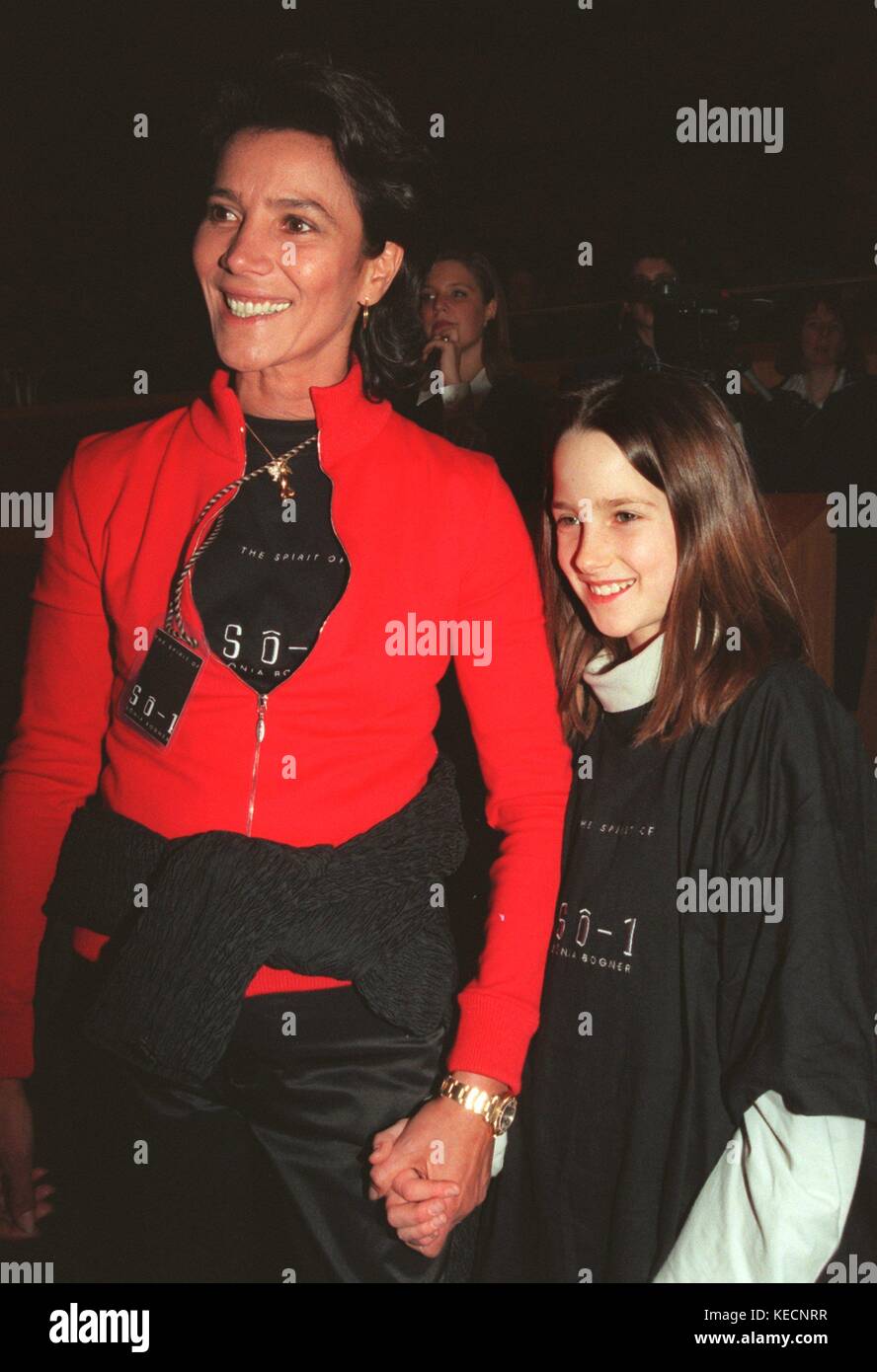 German fashion designer Sonia Bogner celebrates her newest clothing line  with her daughter in Munich (Bavaria, Germany) on 11 February 1996. | usage  worldwide Stock Photo - Alamy