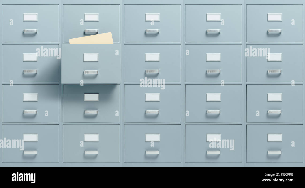 Wall Mounted Filing Cabinets A Drawer With Files Inside Is Open