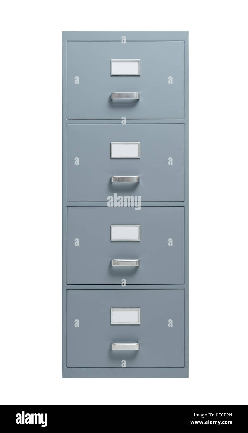 Filing cabinet on white background, office furnishing and data storage concept Stock Photo