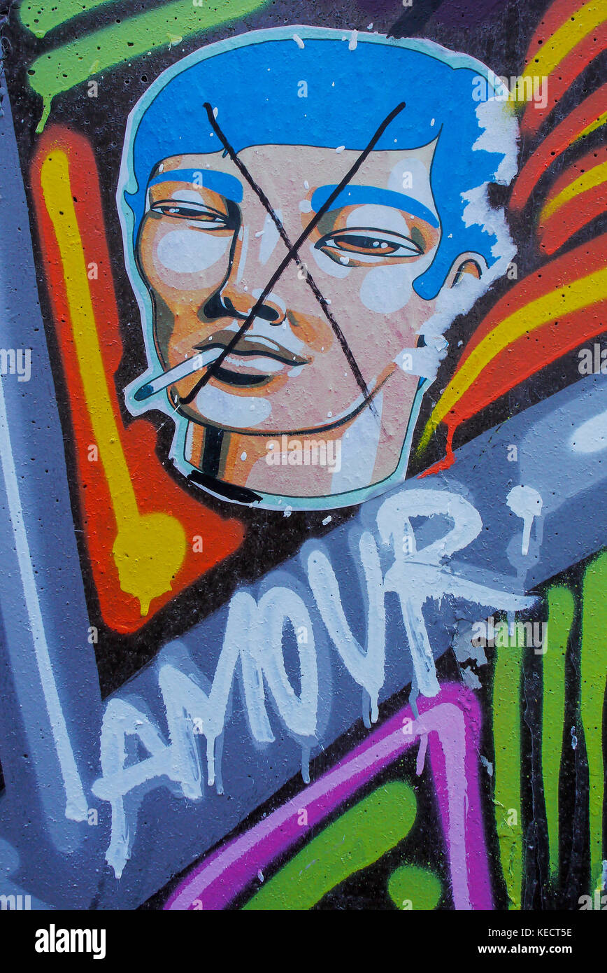 Wallpainting in Bercy district, Paris, France Stock Photo Alamy