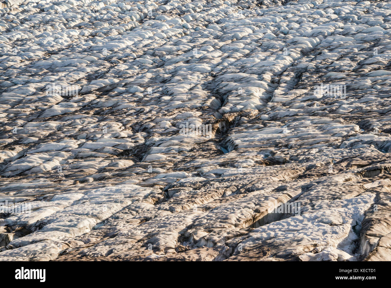 Crevasses and cracks at Castano Overa Glacier near Refugio Otto Meiling, Monte Tronador massif, Nahuel Huapi Nat. Park, Patagonia, Argentina Stock Photo