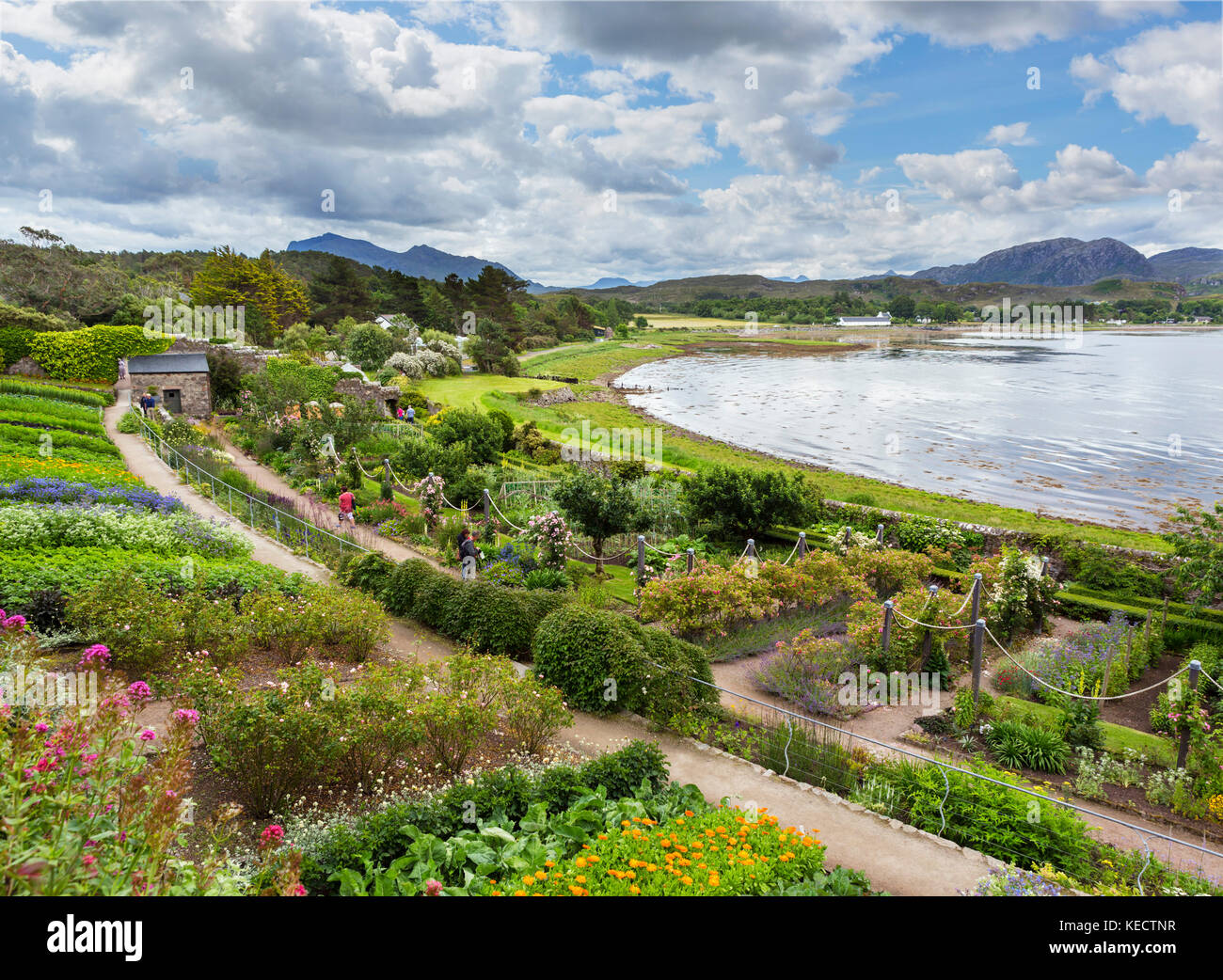 Inverewe Garden looking over Loch Ewe, Poolewe, Wester Ross, Scottish Highlands, Scotland, UK Stock Photo