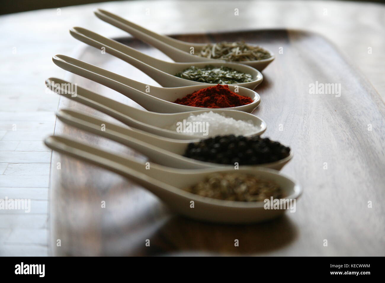 Spoons full of spices Stock Photo Alamy
