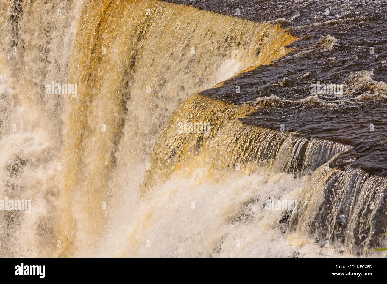 Dramatic Water at the Brink of Kakabeka Falls Stock Photo