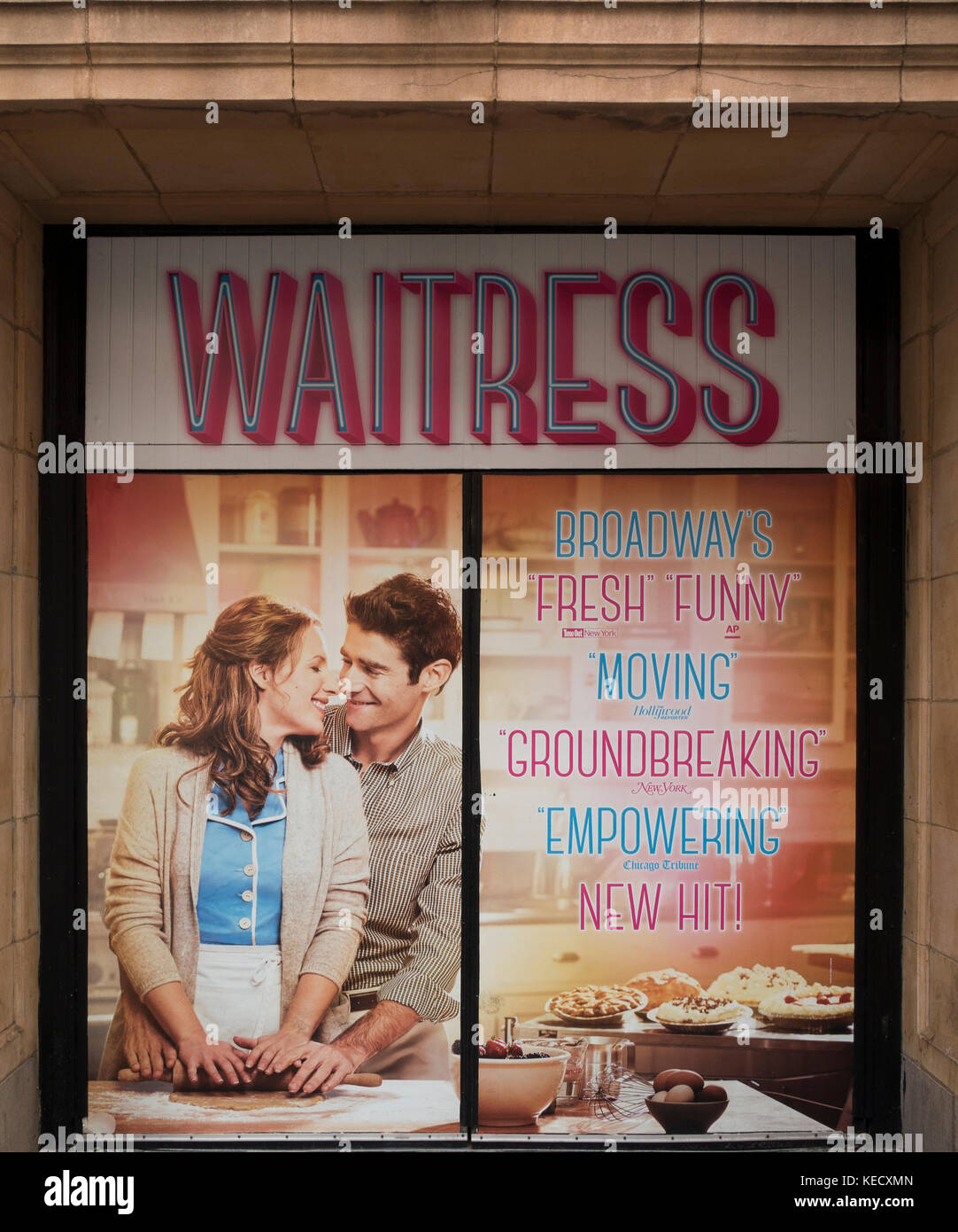 Waitress Broadway theater marquee NYC Stock Photo
