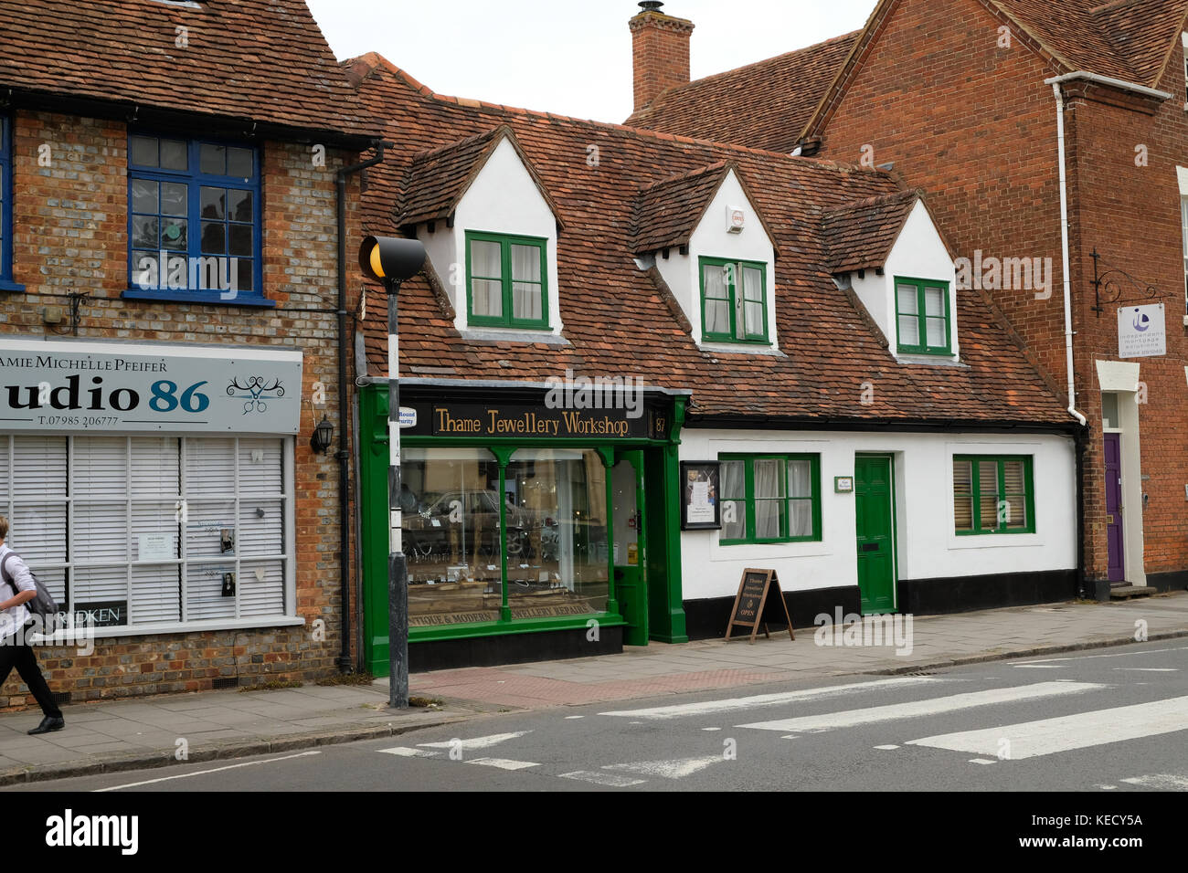 June 2017 Shops, stores & banks in the old English town of Thame, in