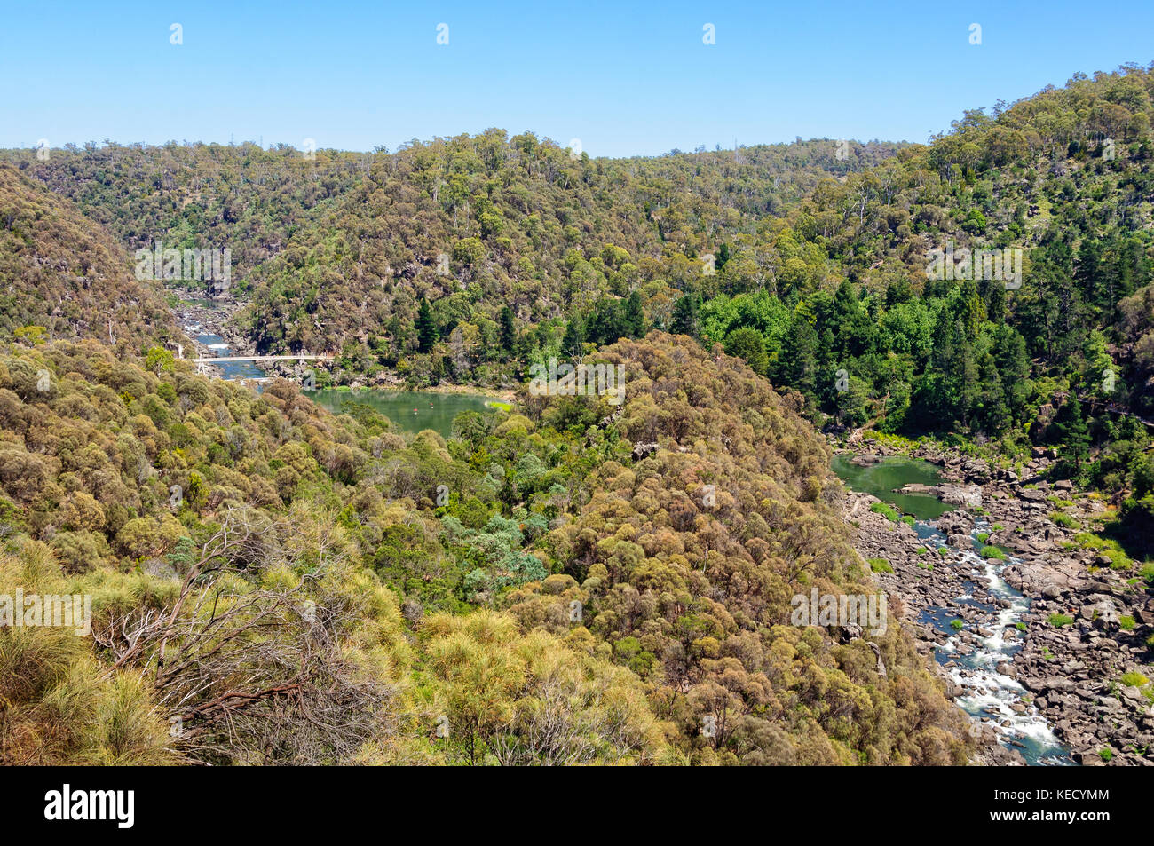 Cataract Gorge Reserve is a little patch of wilderness just 15 minutes walk from the city centre - Launceston, Tasmania, Australia Stock Photo