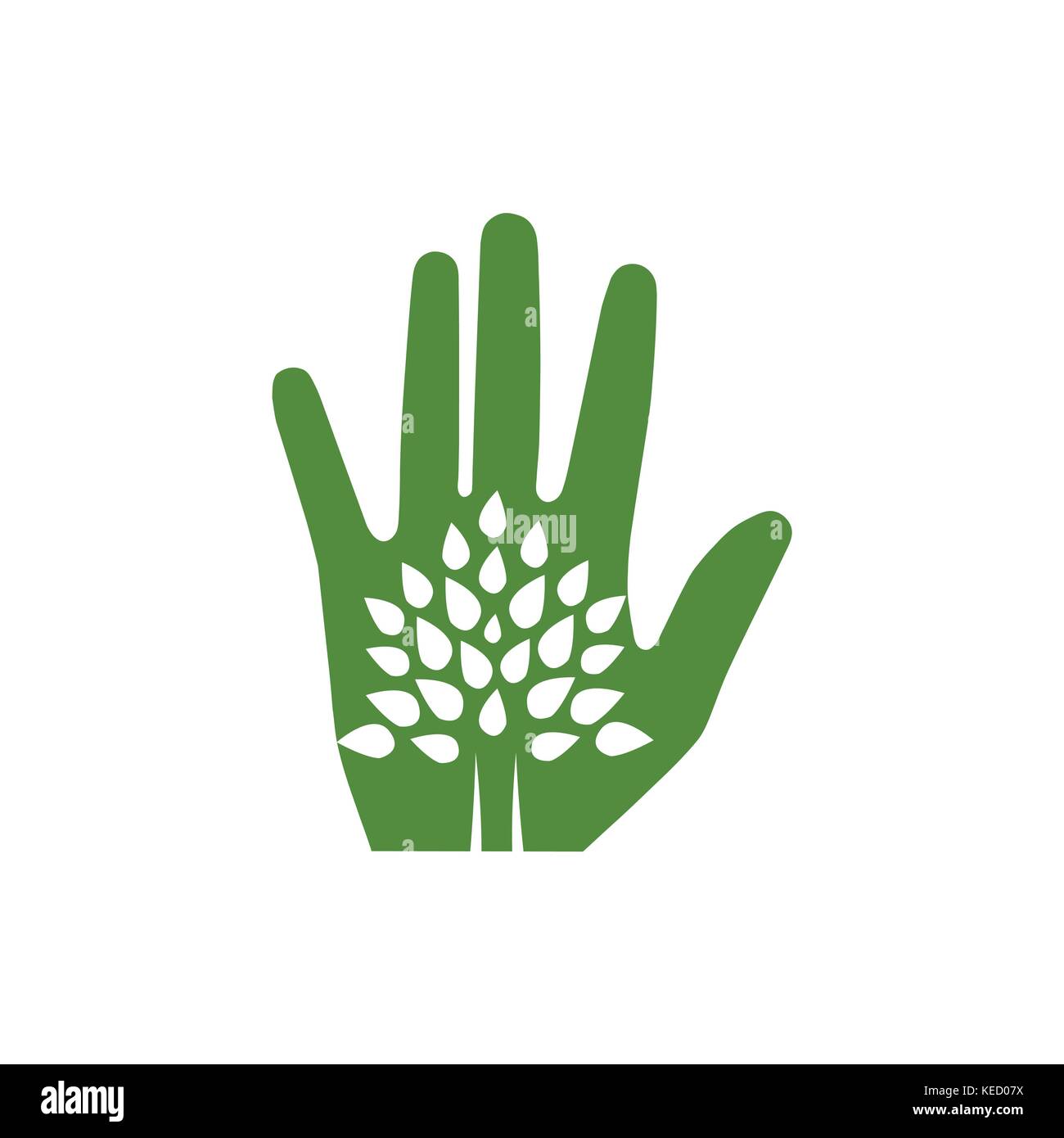 EcoFriendly Tree Hand Stock Vector Image & Art Alamy