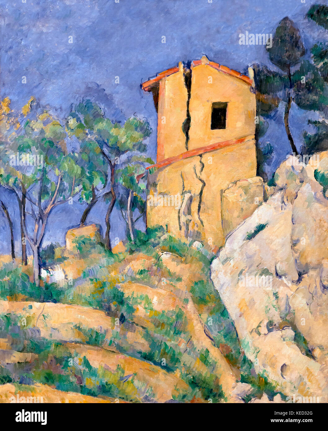 The House with the Cracked Walls, Paul Cezanne, 1892-1894,  Metropolitan Museum of Art, Manhattan, New York City, USA, North America Stock Photo