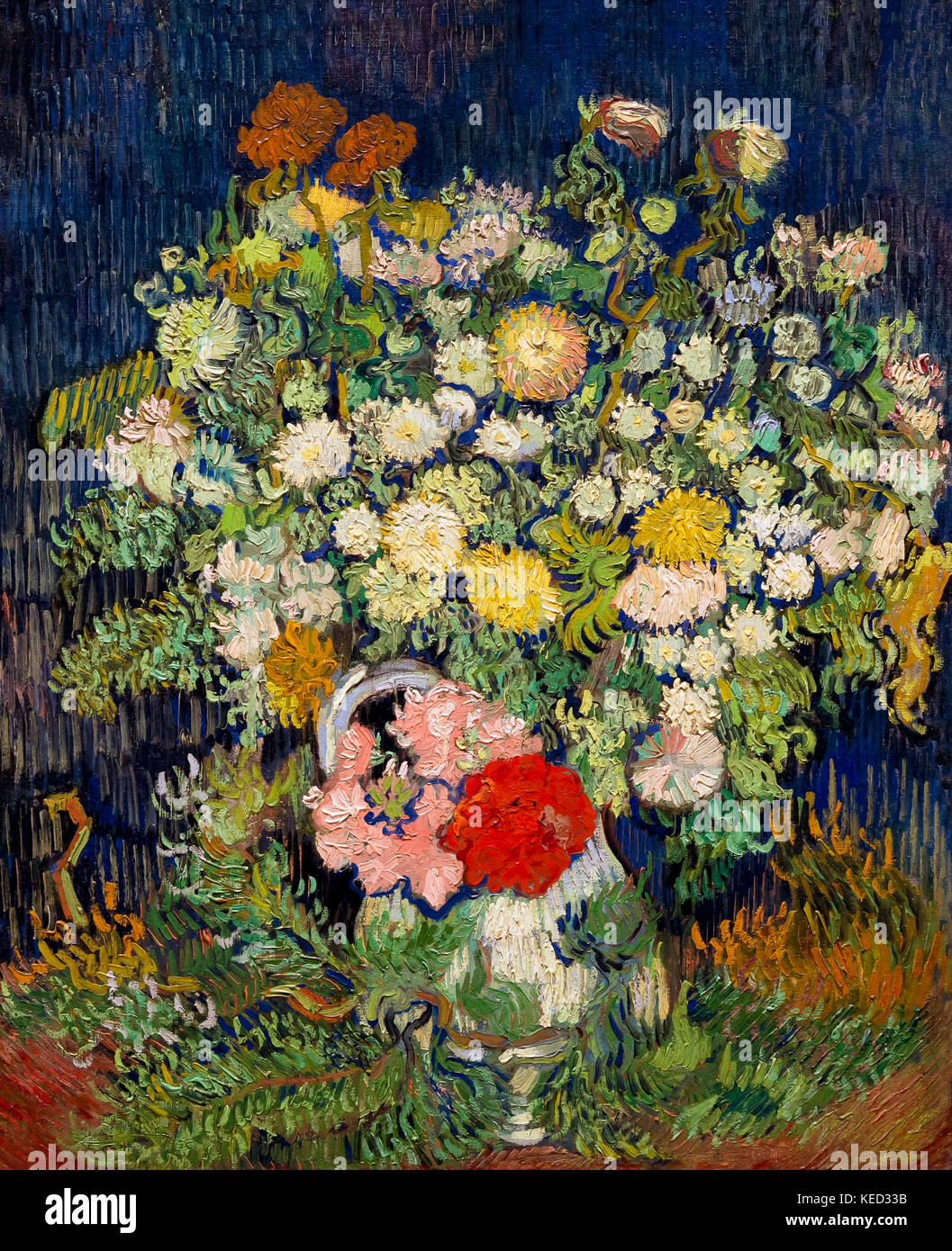 Bouquet of Flowers in a Vase, Vincent van Gogh, 1890, Metropolitan Museum of Art, Manhattan, New York City, USA, North America Stock Photo