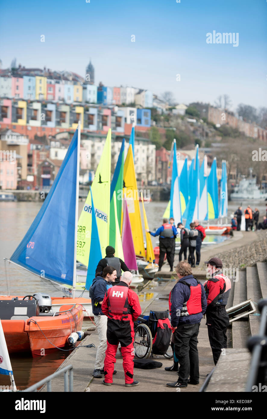Sailing dinghies in Bristol Marina UK Stock Photo Alamy