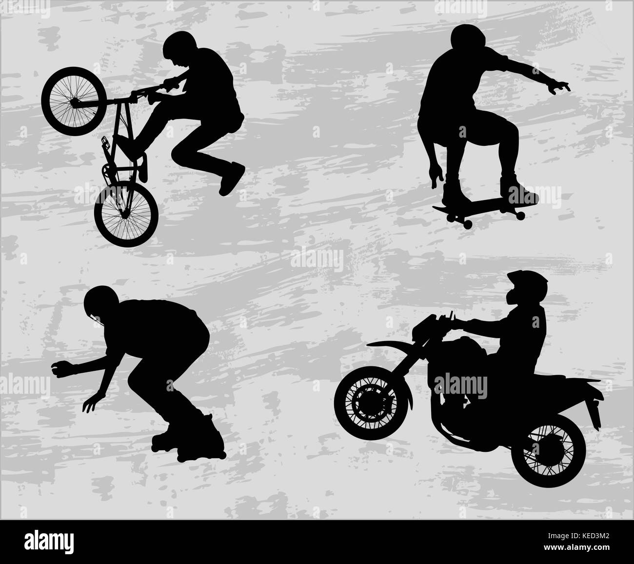 extreme sport silhouettes - vector Stock Vector