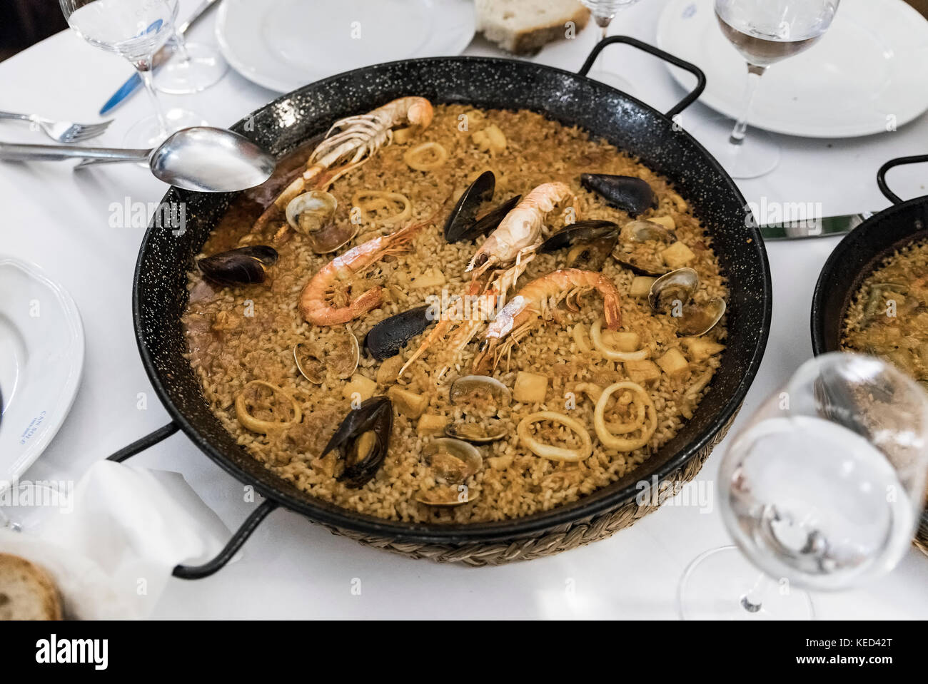 Seafood Paella, Barcelona, Spain Stock Photo Alamy