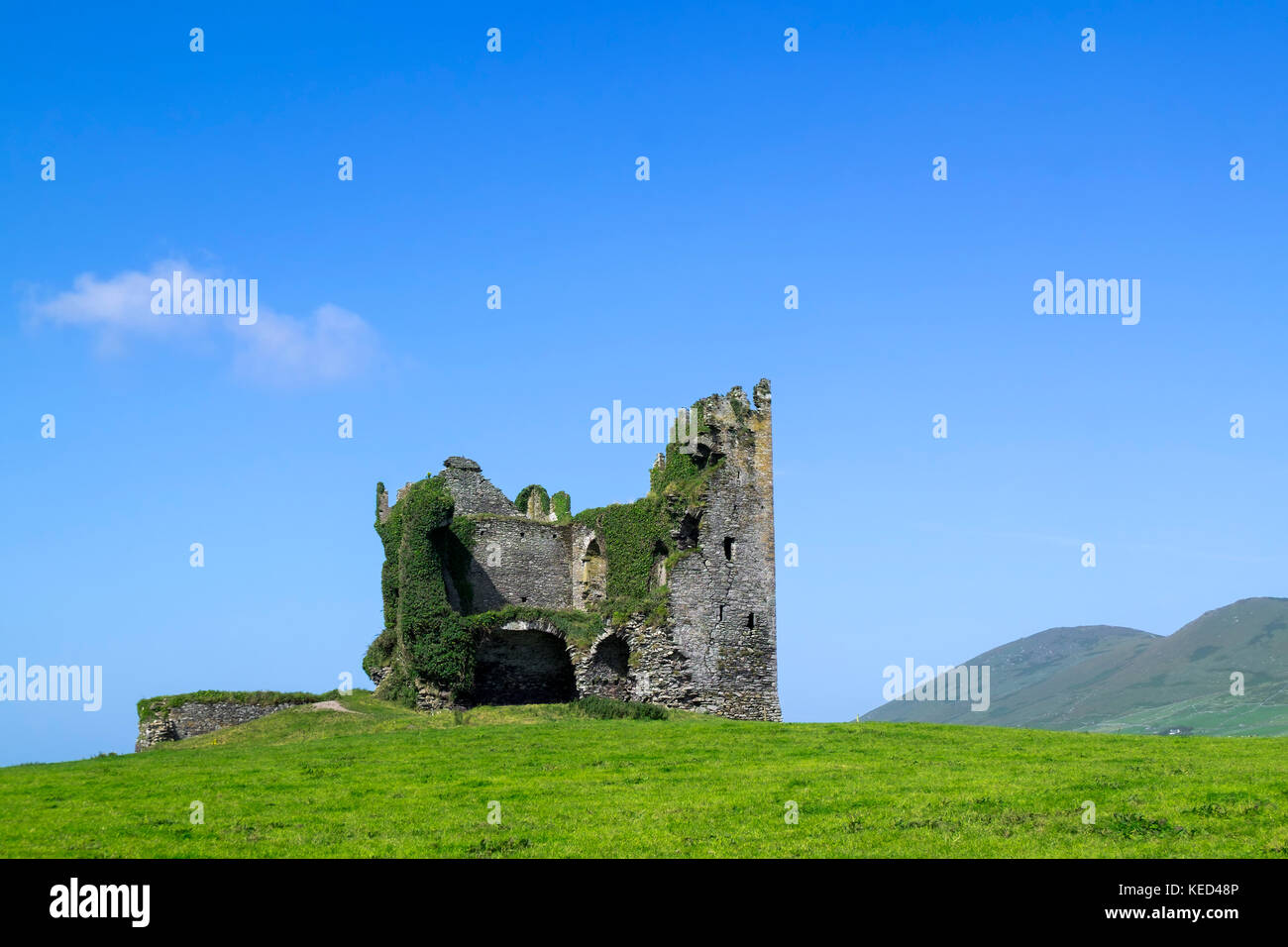 Ballycarbery Castle, Caherciveen, County Kerry, Ring of Kerry, Ireland Stock Photo