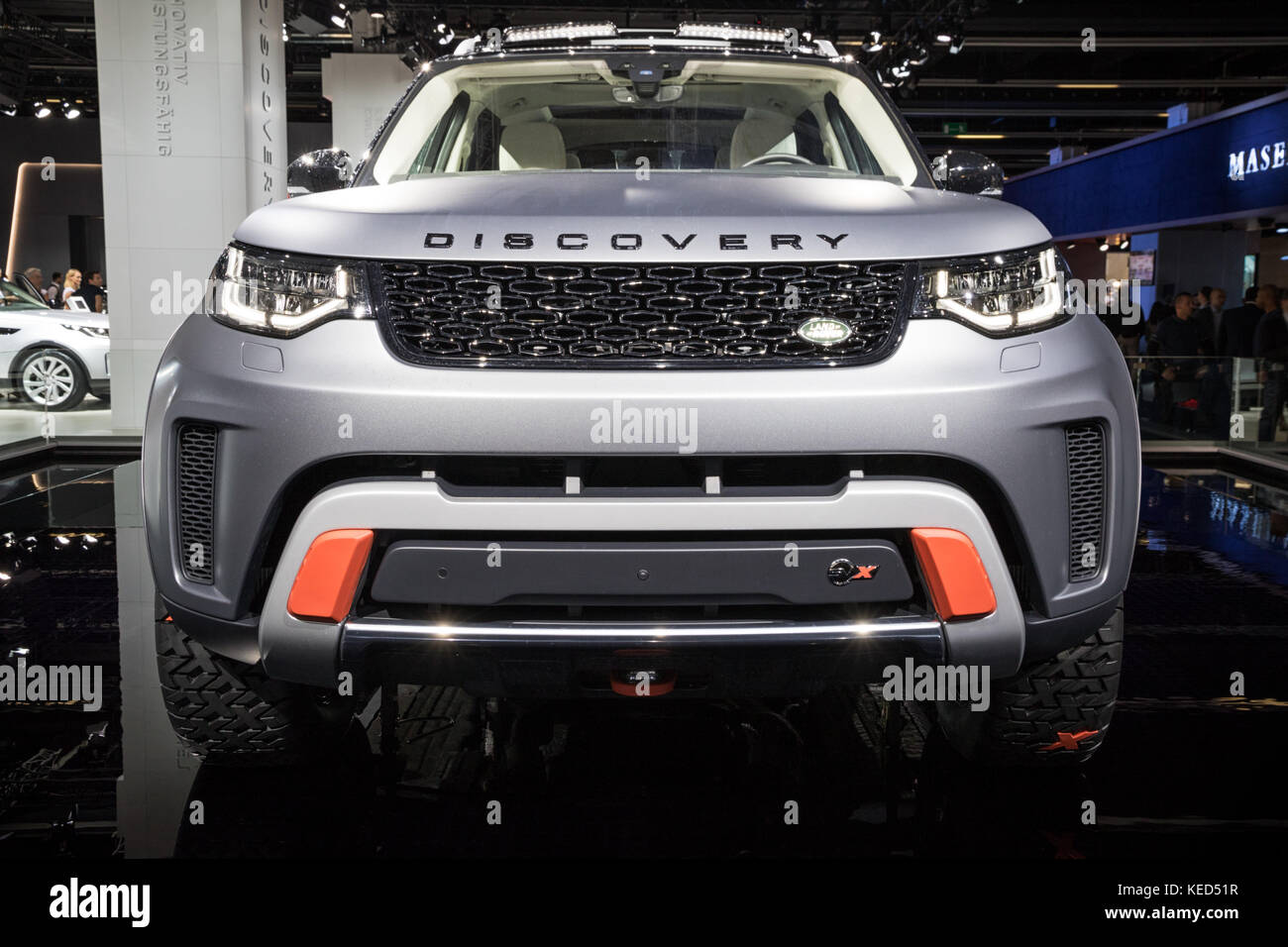 FRANKFURT, GERMANY - SEP 13, 2017: New Land Rover Discovery SVX car presented at the Frankfurt IAA Motor Show 2017. Stock Photo