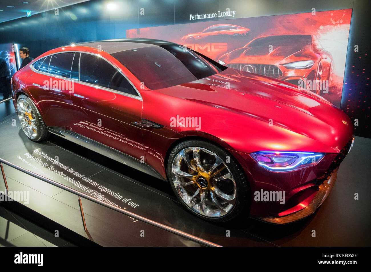 FRANKFURT, GERMANY - SEP 12, 2017: Mercedes-AMG GT concept car showcased at the Frankfurt IAA Motor Show 2017. Stock Photo
