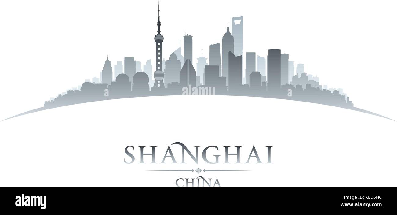 Shanghai China City Skyline Silhouette Vector Illustration Stock Vector Image Art Alamy