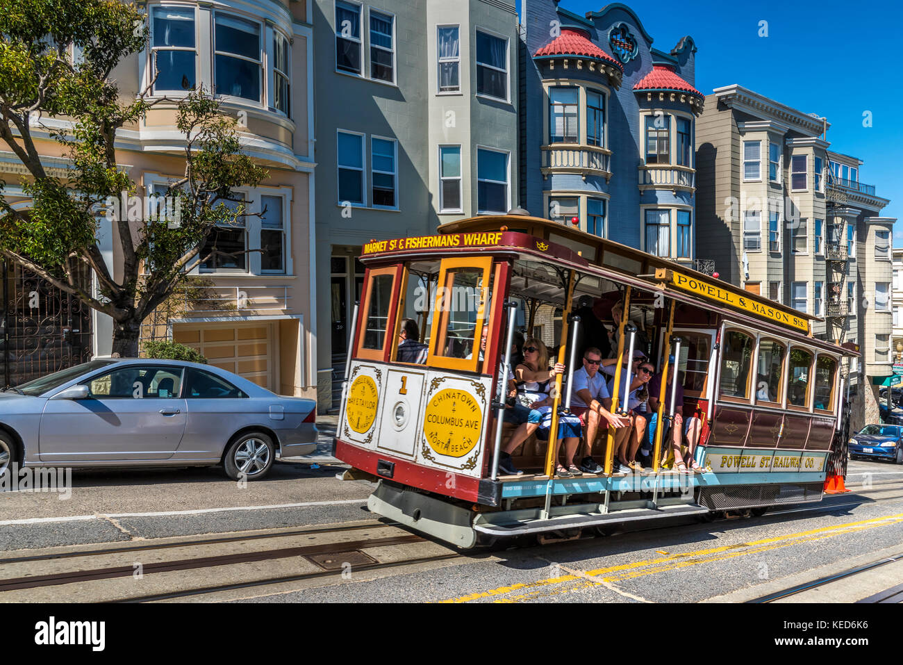 Cable car in Powell Street, San Francisco, California, USA Stock Photo