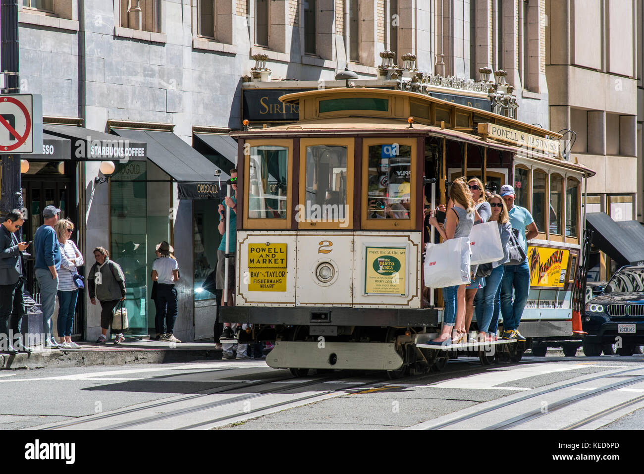 Cable car in Powell Street, San Francisco, California, USA Stock Photo