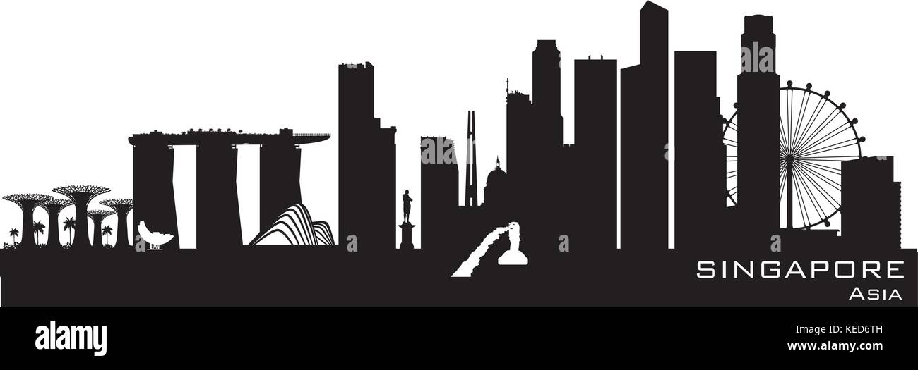 Singapore Skyline Detailed Vector Silhouette Stock Vector Image Art Alamy