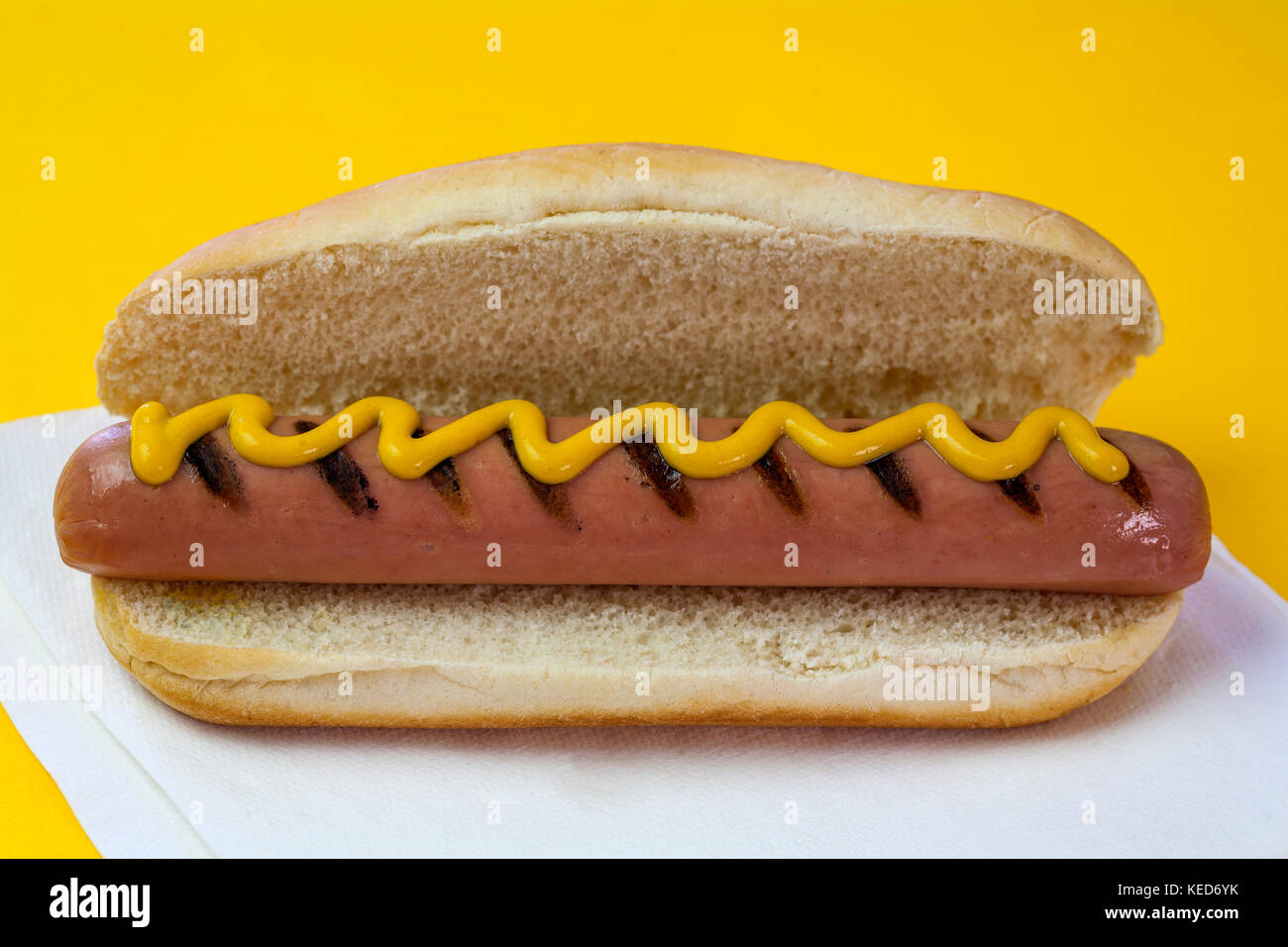 hotdog & mustard Stock Photo