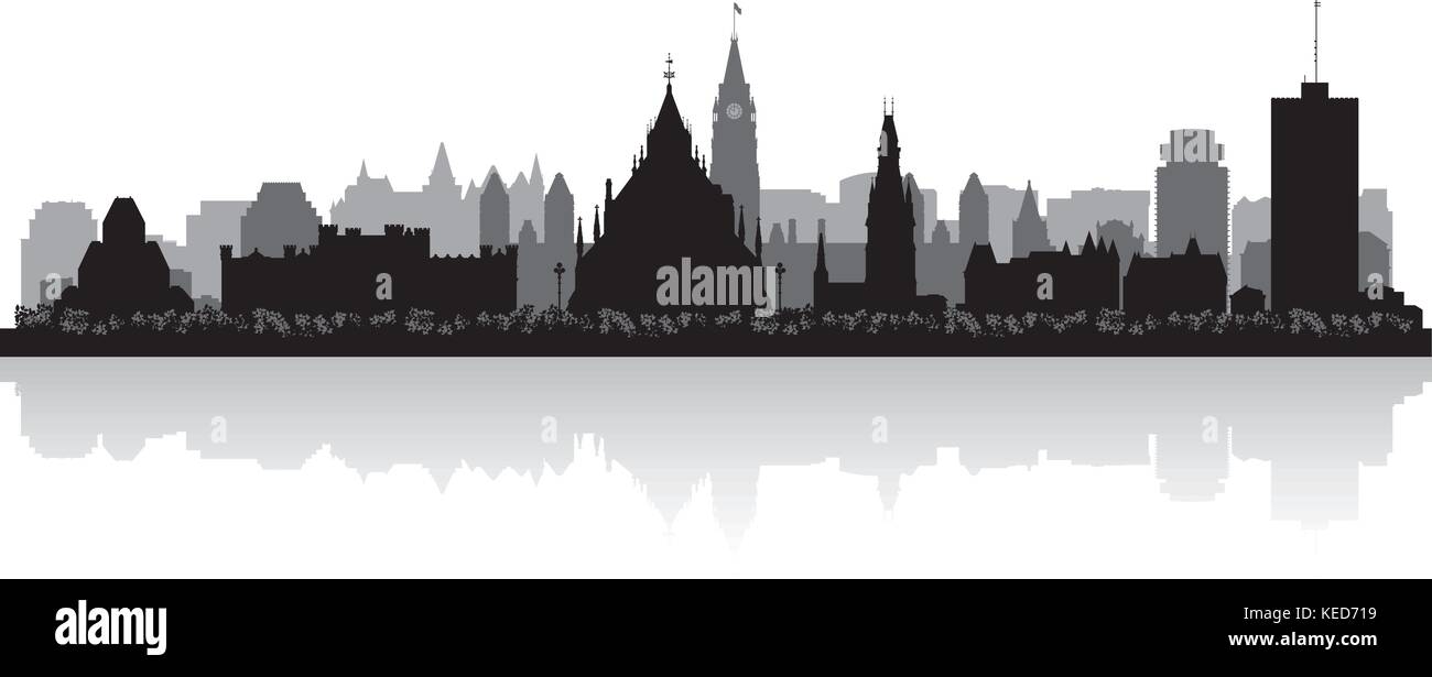 Ottawa Canada city skyline silhouette vector illustration Stock Vector ...