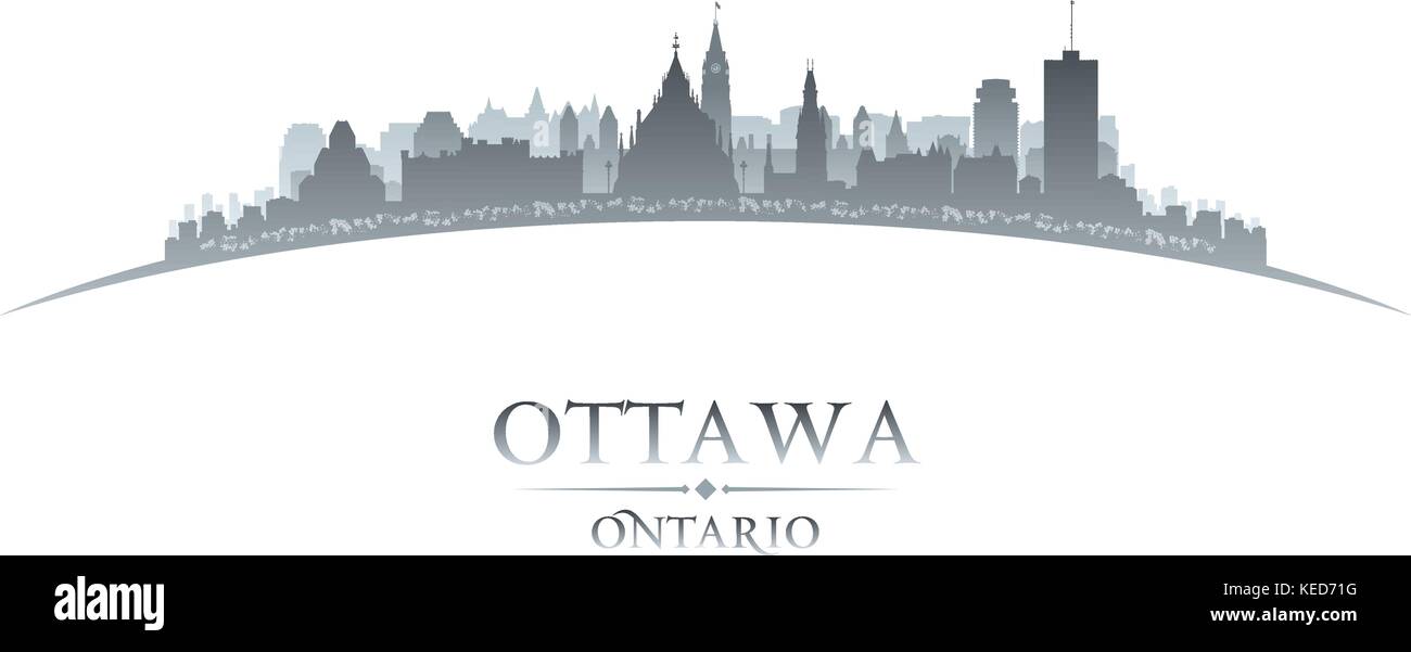 Ottawa Ontario Canada city skyline silhouette. Vector illustration Stock Vector