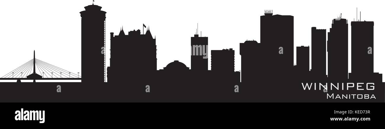 Winnipeg Skyline Silhouette Metal License Plate
