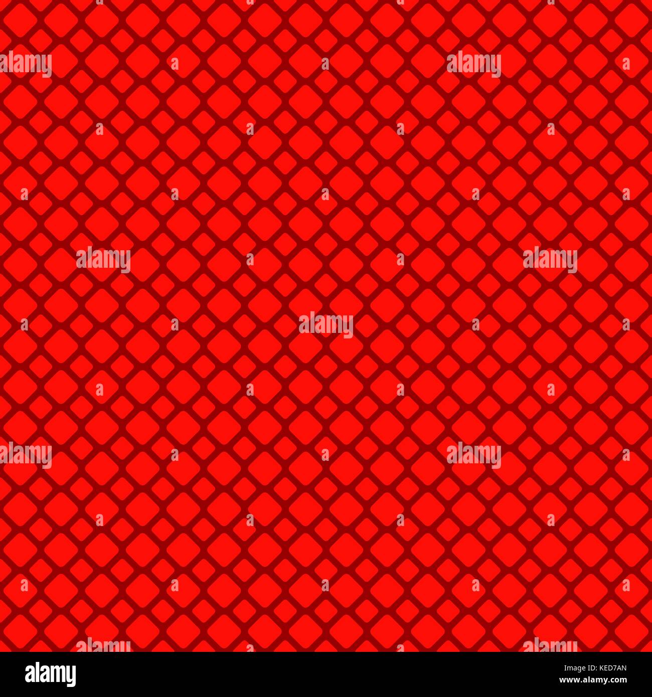 Red abstract seamless rounded square grid pattern background design - vector graphic Stock Vector