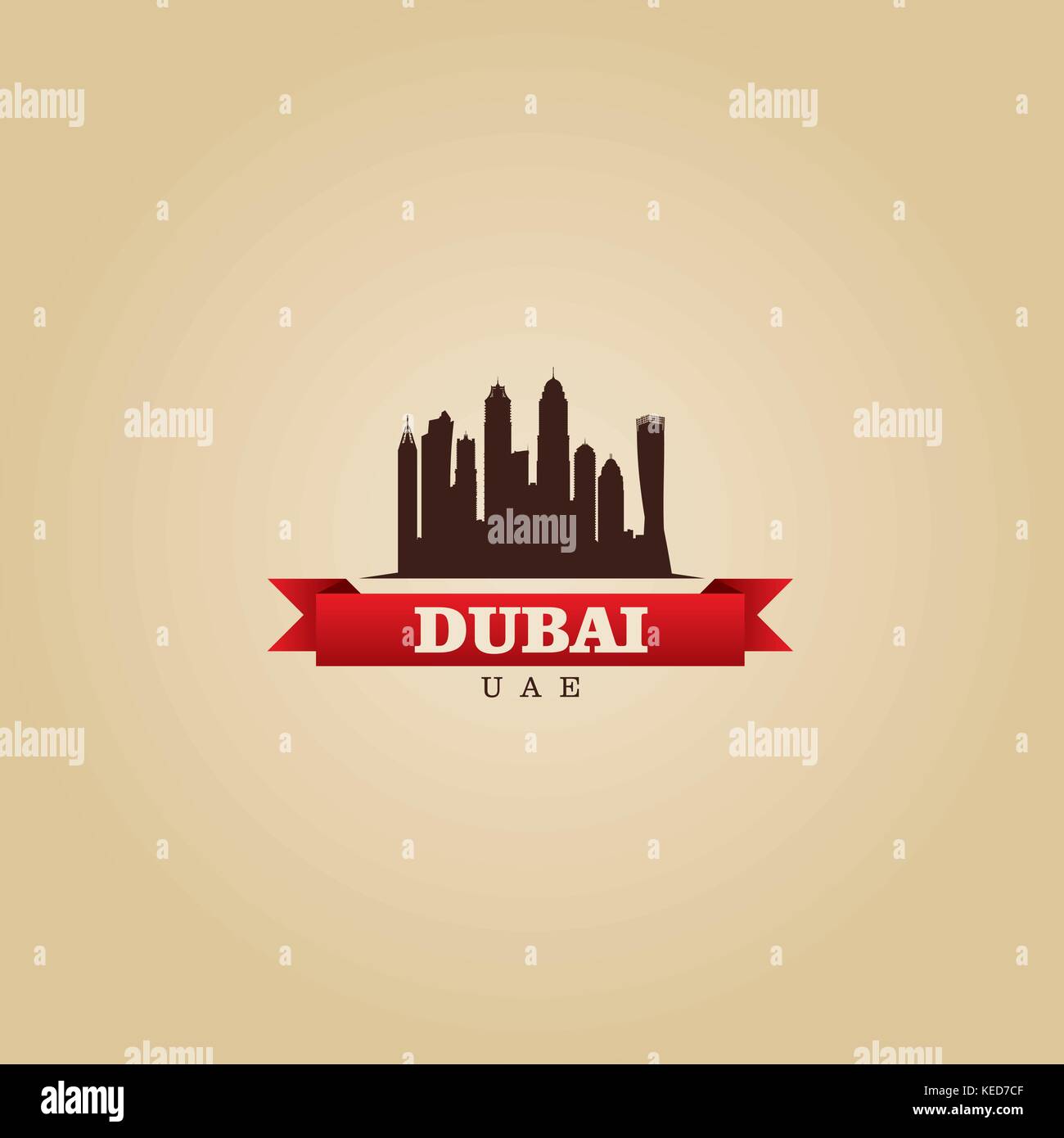 Dubai UAE city symbol vector illustration Stock Vector