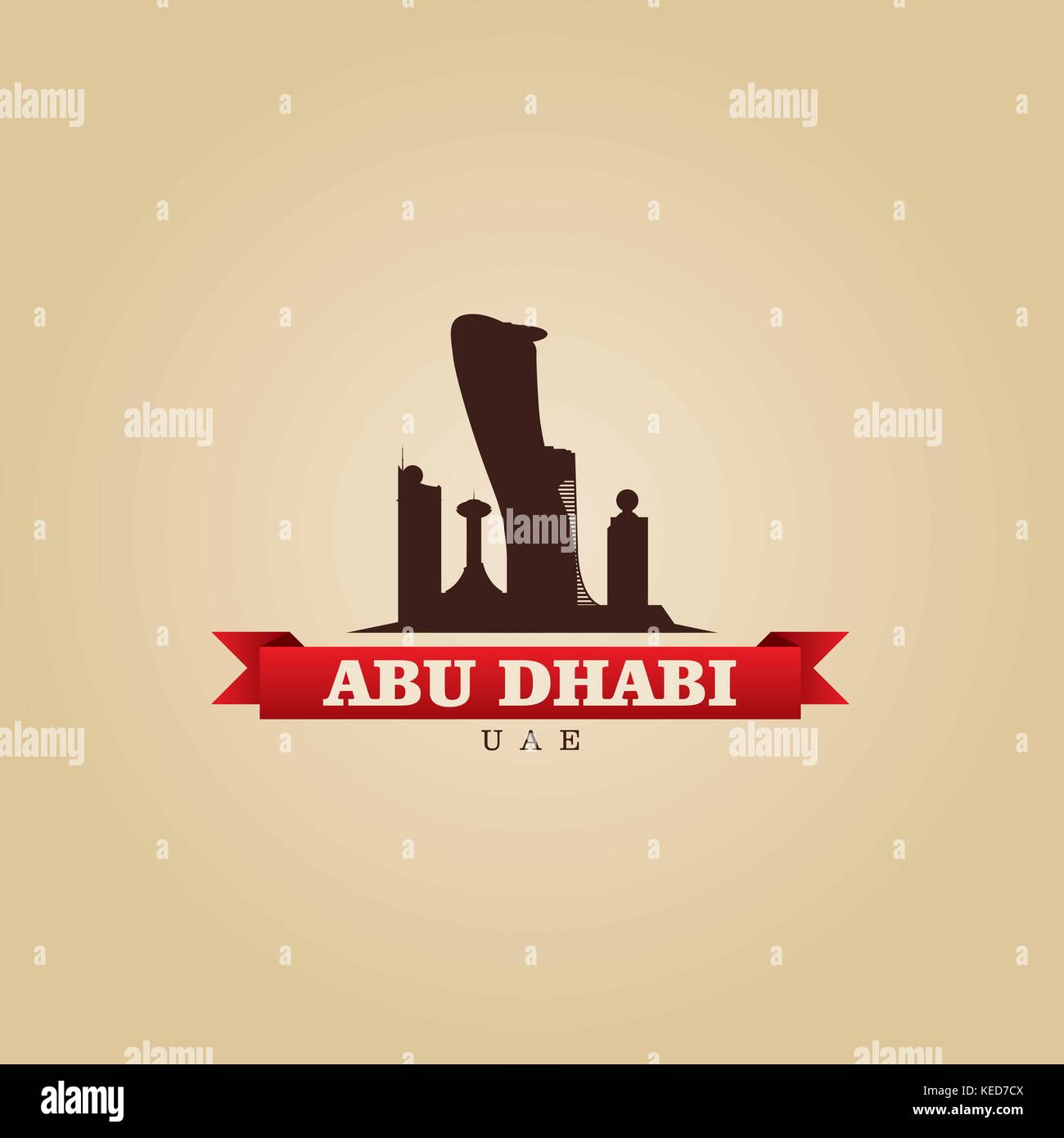 Abu Dhabi UAE city symbol vector illustration Stock Vector