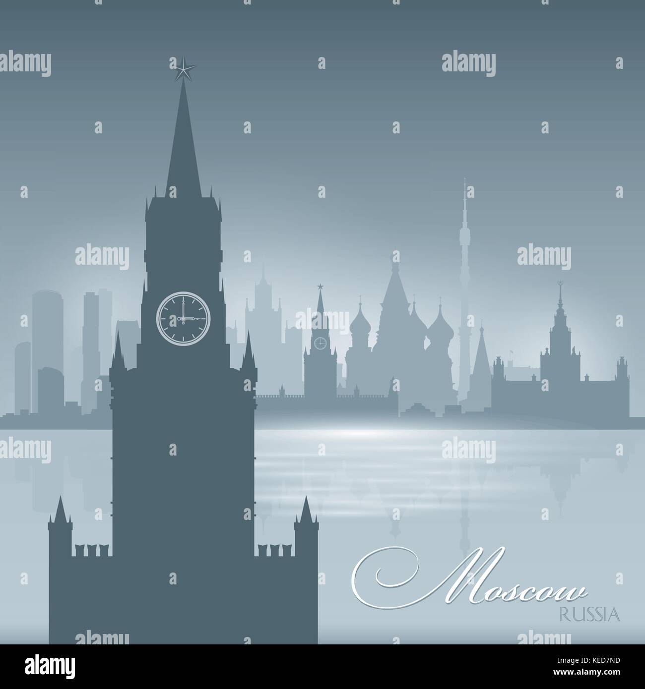 Moscow Russia skyline city silhouette. Vector illustration Background ...