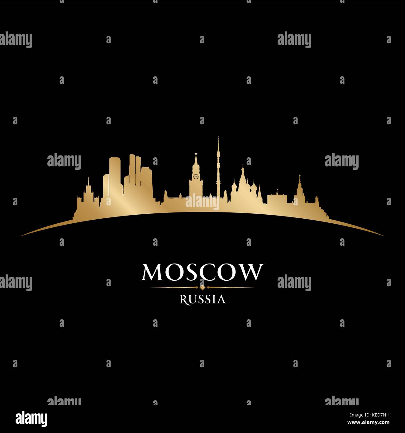 Moscow Russia city skyline silhouette. Vector illustration Stock Vector ...