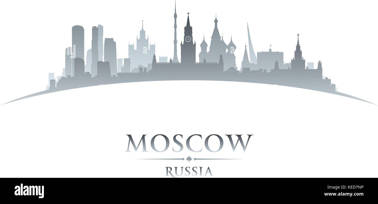 Moscow Russia city skyline silhouette. Vector illustration Stock Vector ...