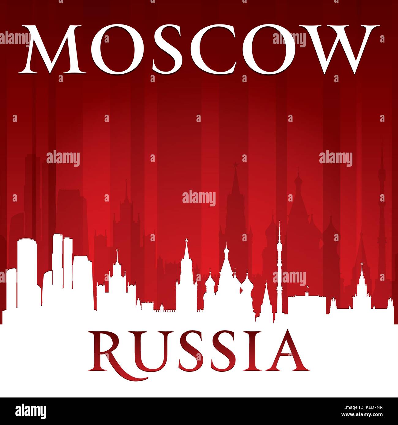 Moscow Russia city skyline silhouette. Vector illustration Stock Vector ...