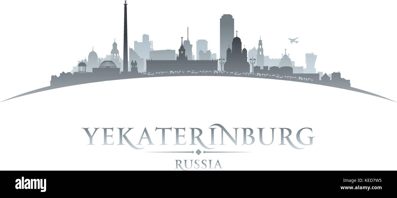 Yekaterinburg Russia city skyline silhouette. Vector illustration Stock Vector