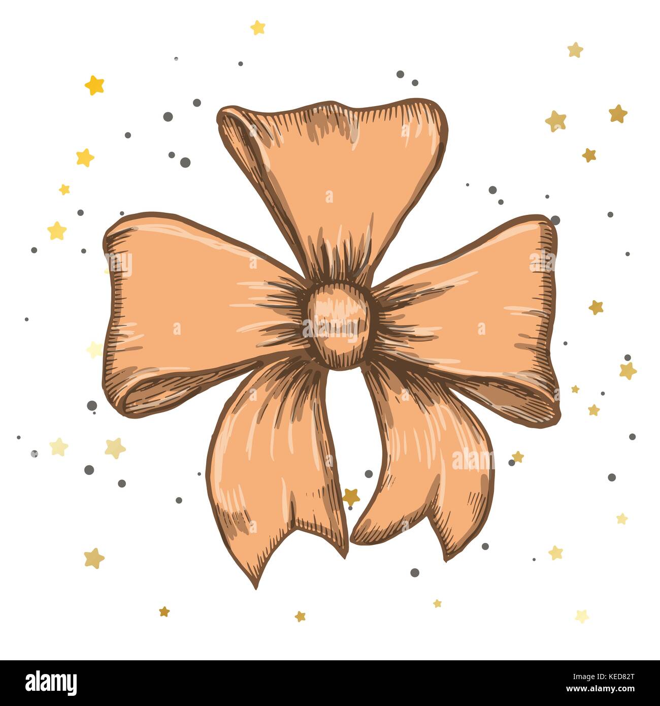 set of vintage hand drawn ribbon bows. Vector illustration Stock Vector ...