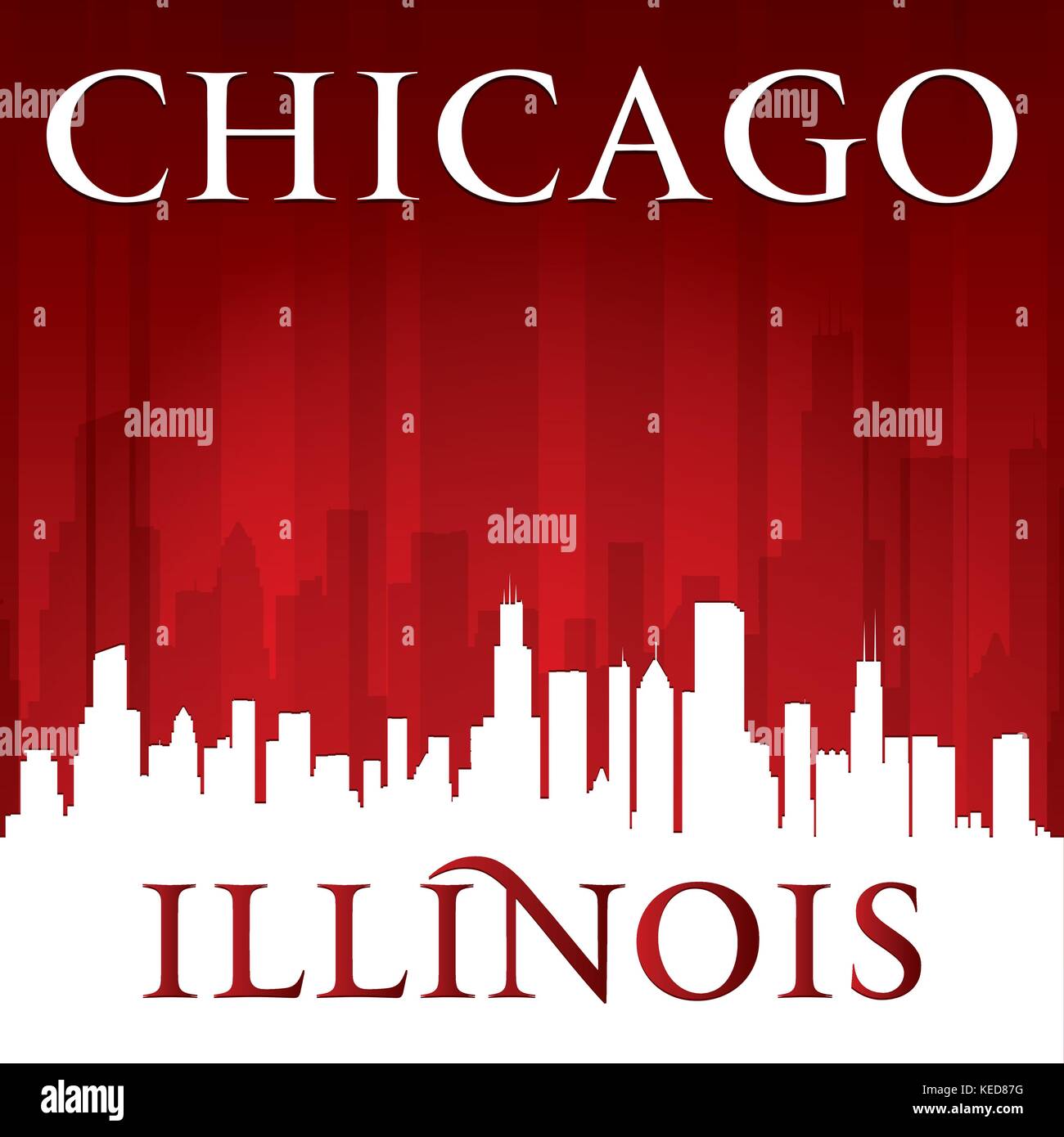 Chicago skyline illustration hi-res stock photography and images - Alamy